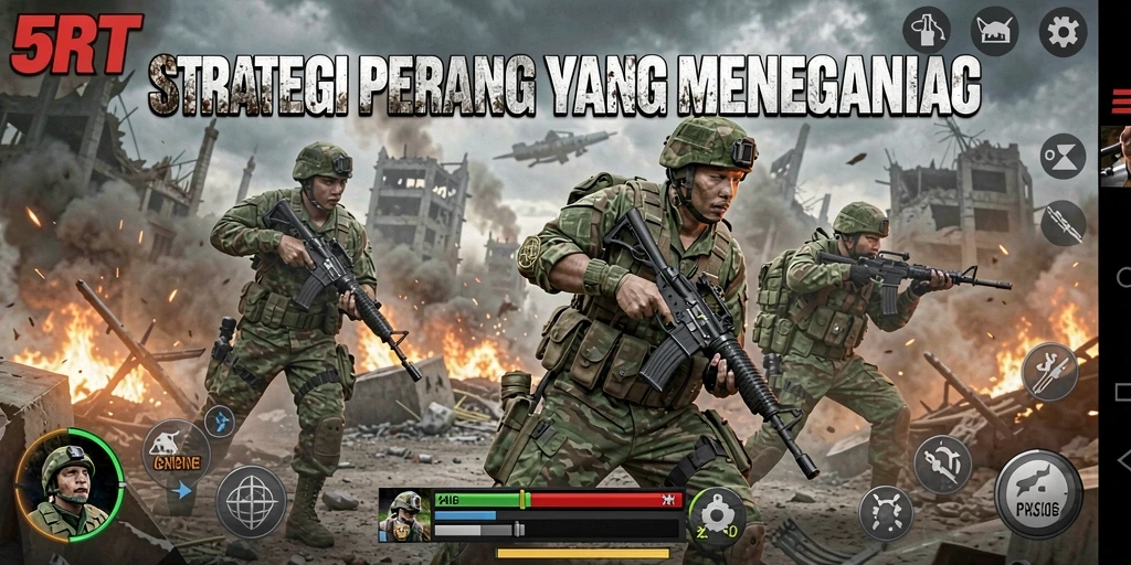 Tampilan gameplay 5RT yang mendebarkan dalam pertempuran strategi.