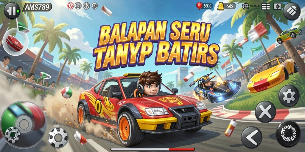 Tampilan gameplay AMS789 yang menegangkan saat balapan.