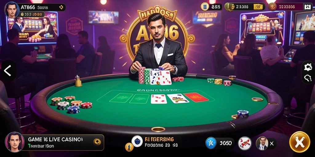 Screenshot menampilkan permainan Live Casino yang mendebarkan dan interaksi dengan dealer.