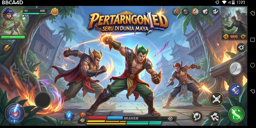 Screenshot gameplay BBCA4D menunjukkan pertarungan seru dan karakter unik.
