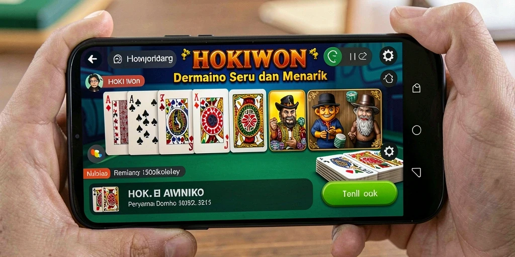 Screenshot gameplay HOKIWON menampilkan pertandingan seru domino.