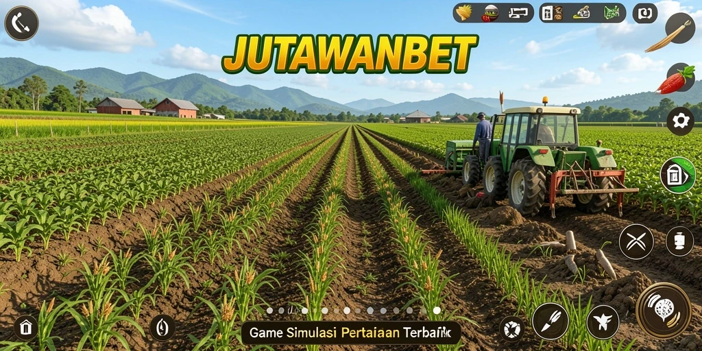 Tampilan gameplay JUTAWANBET dengan grafik yang menawan dan interaksi pertanian.