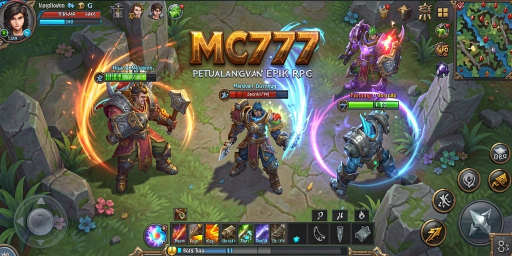 Tampilan gameplay menarik dari MC777 yang penuh aksi RPG.