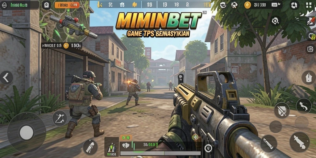 Menampilkan aksi seru di dalam game TPS MIMINBET.