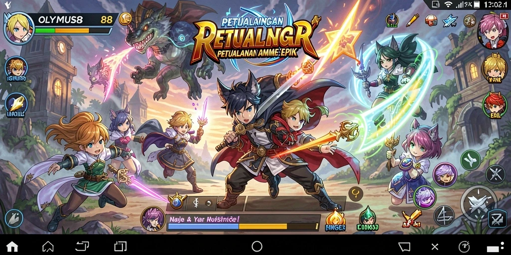 Tampilan gameplay OLYMPUS88 dengan karakter Anime yang menarik.