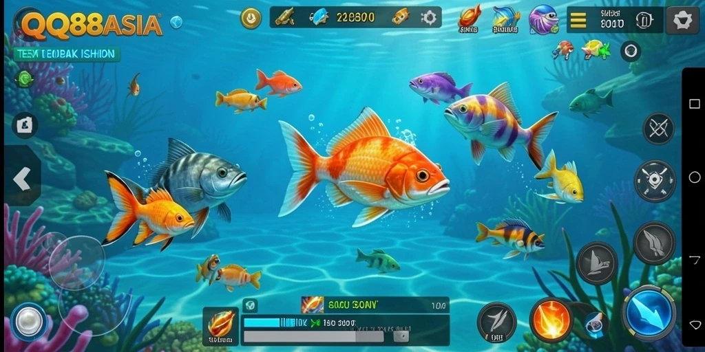 Tampilan luar biasa dari gameplay Tembak Ikan di QQ88ASIA.