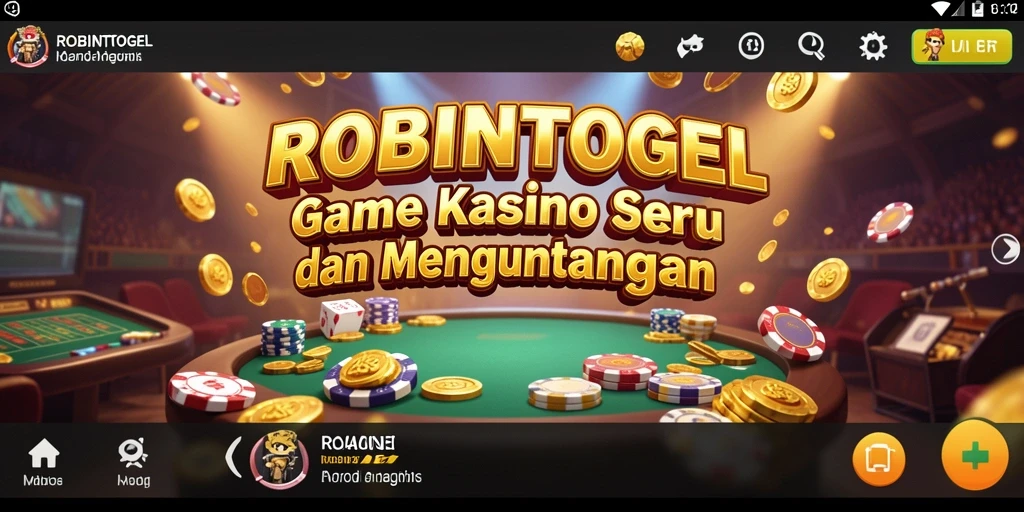 Tampilan gameplay ROBINTOGEL dengan berbagai permainan Kasino yang mengasyikkan.
