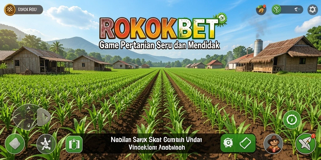 Gambar gameplay ROKOKBET menampilkan aktivitas berkebun yang seru.