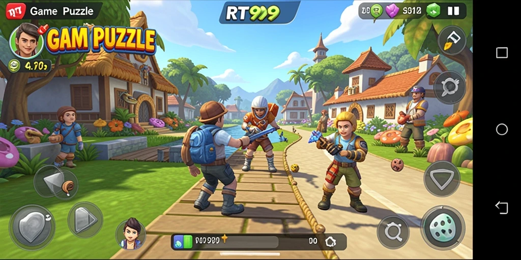 Tampilan gameplay menantang dalam RT99 dengan berbagai puzzle.