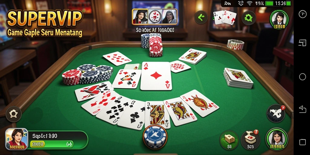 Tampilan screenshot menampilkan gameplay seru Gaple di SUPERVIP.