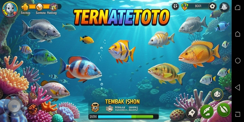 Menampilkan gameplay seru Tembak Ikan di TERNATETOTO.