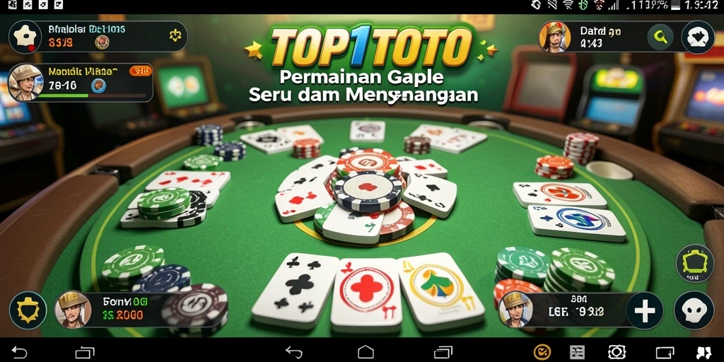 Gameplay seru Gaple di TOP1TOTO dengan teman-teman.