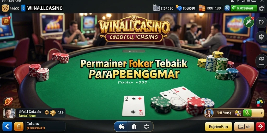 Tampilan gameplay poker seru di WINALLCASINO.